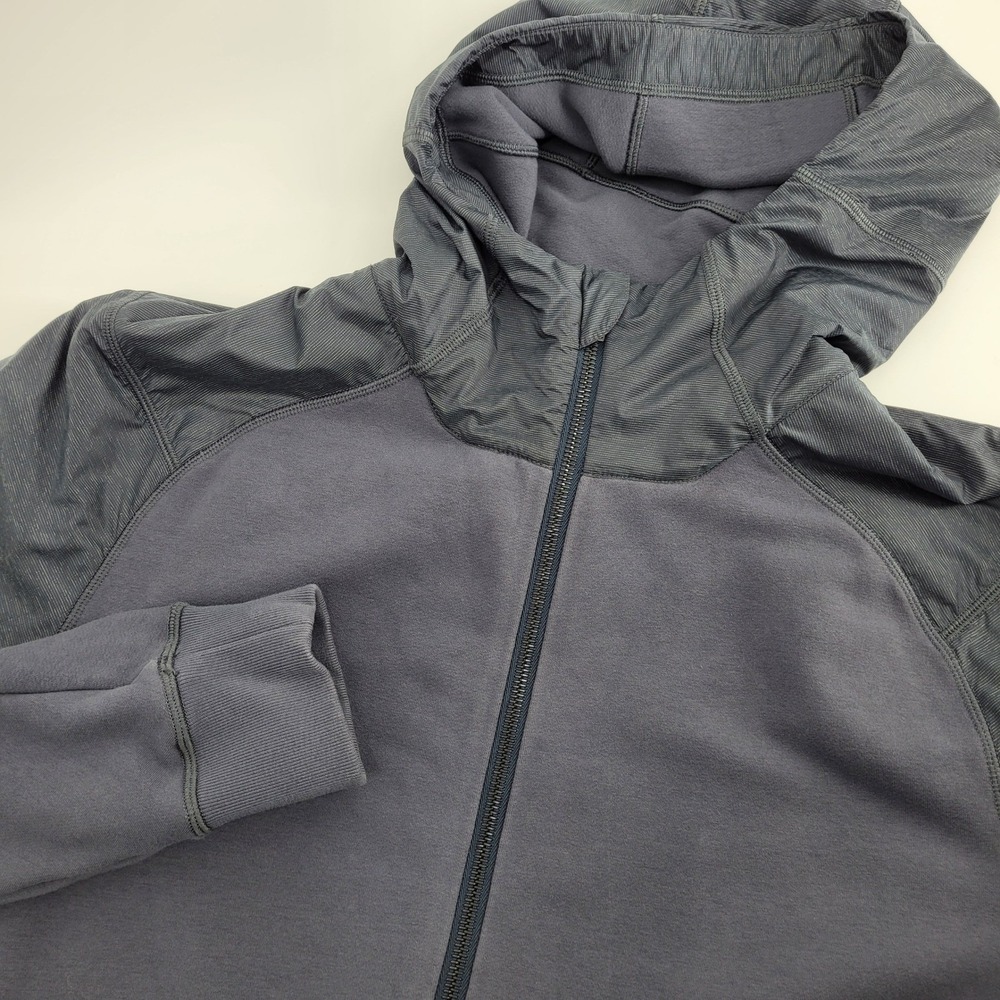 Lululemon Lab Mens‎ L Full Zip Hoodie Gray Mixed Media Tech Jacket Gorpcore